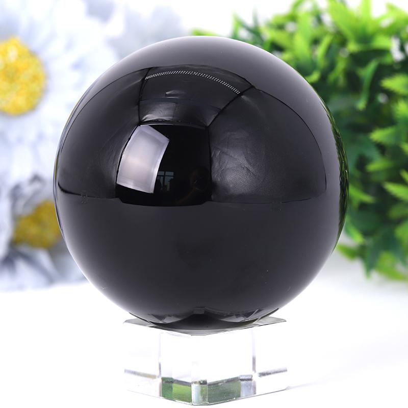 2.0"-4.0" Black Obsidian Sphere Wholesale Crystals