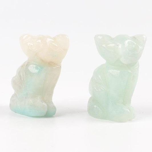 Sky Blue Mini Cat Carvings Wholesale Crystals