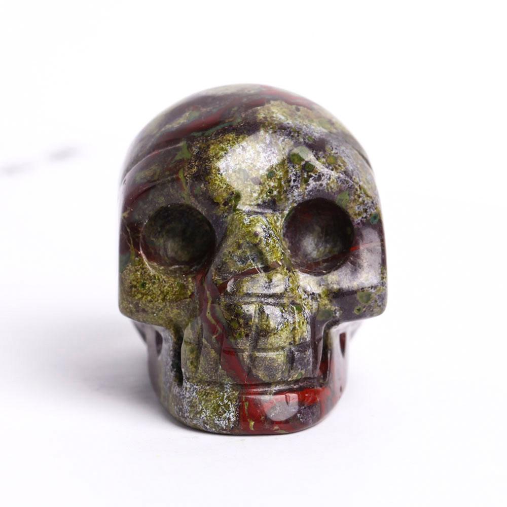 2" Dragon Blood Stone Crystal Skull Carvings Wholesale Crystals