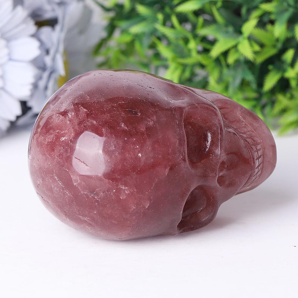 Strawberry Quartz Crystal Skull Carvings Wholesale Crystals