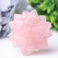 2" Rose Quartz Flower Crystal Carvings Wholesale Crystals