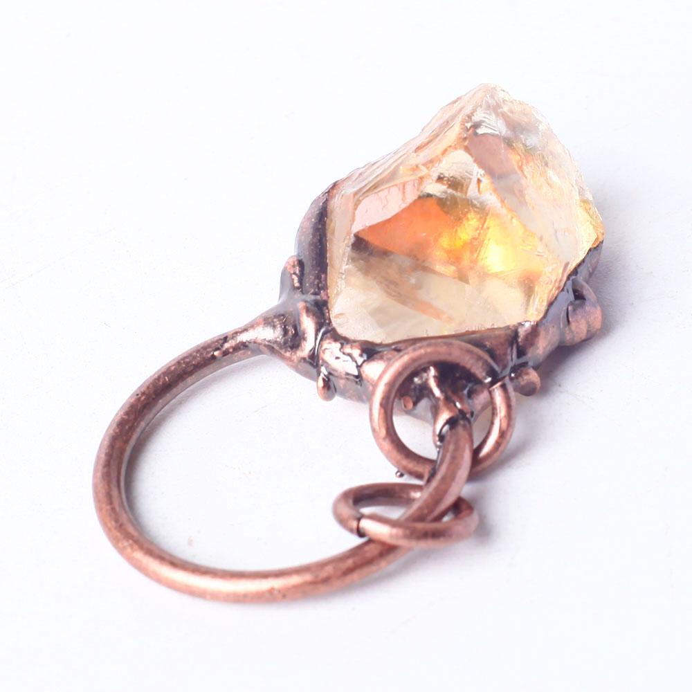 Wire Wrapped Raw Rough Irregular Shape Citrine Stone Crystal Pendant Wholesale Crystals