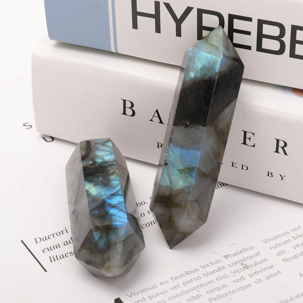 Set of 2 Labradorite Double Terminated Points Wholesale Crystals