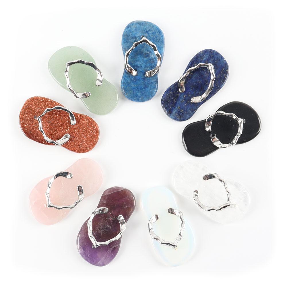 Natural High Quality Mini Crystal  Slippers Flip Flops Shape Crystal Pendant Wholesale Crystals