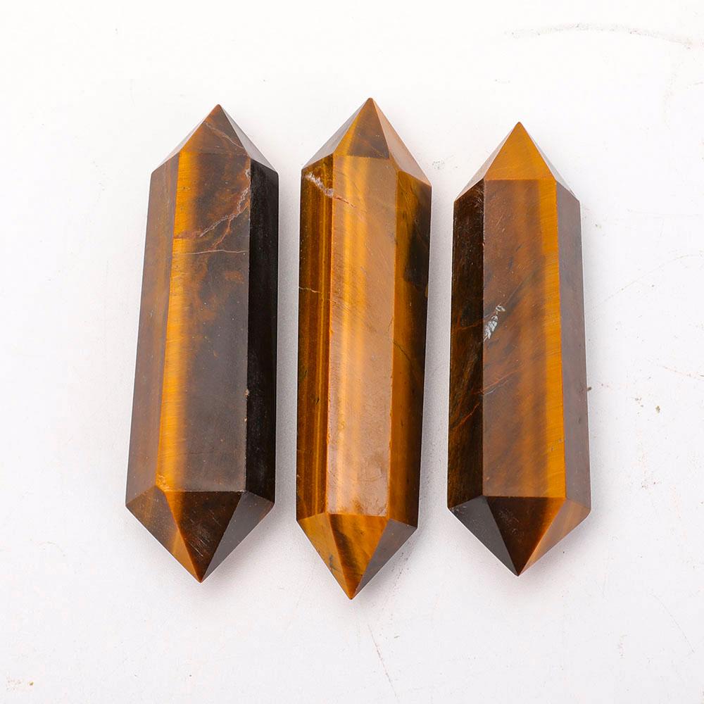 Tiger Eye Double Terminated Points Wholesale Crystals