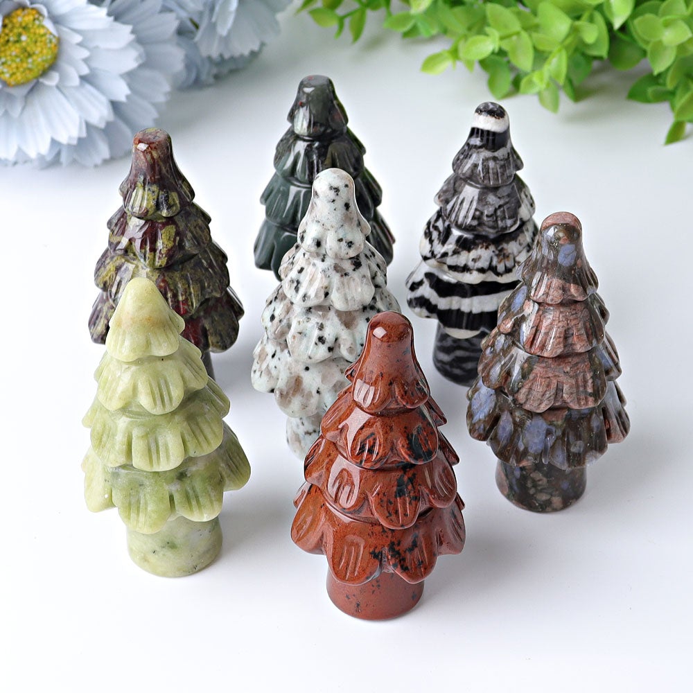 3" Fir Tree Crystal Carvings for Christmas Wholesale Crystals