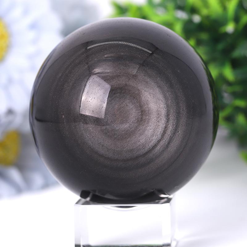 2.0"-4.5" Silver Obsidian Sphere Wholesale Crystals