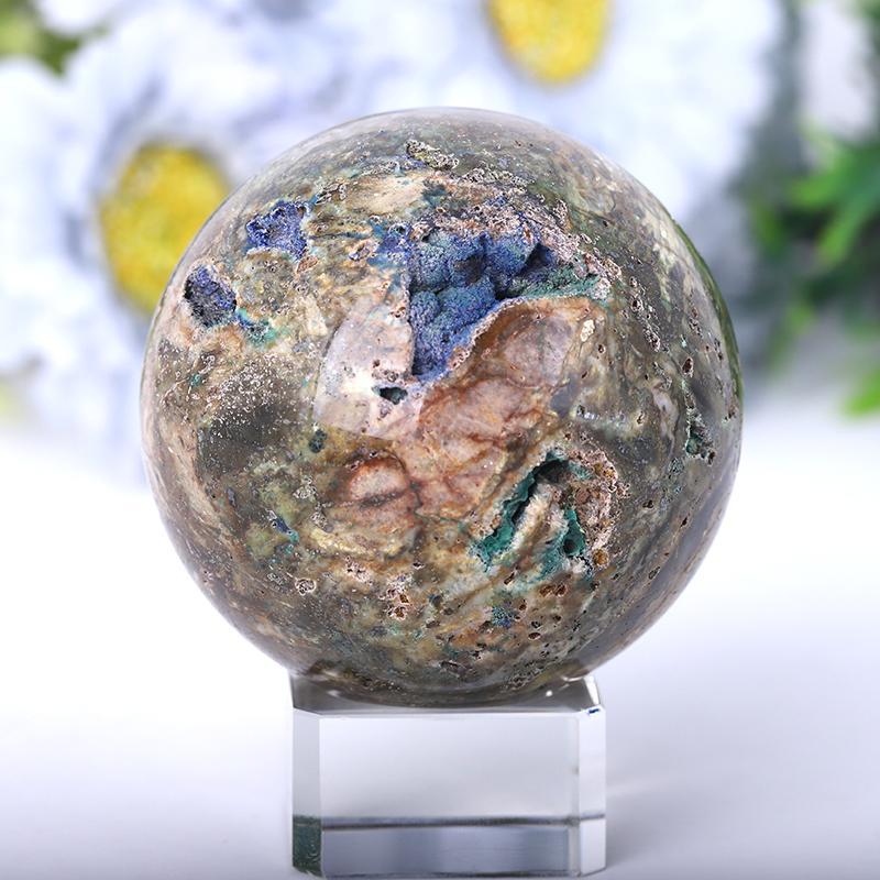 2.0"-4.0" Azurite Druzy Sphere Wholesale Crystals