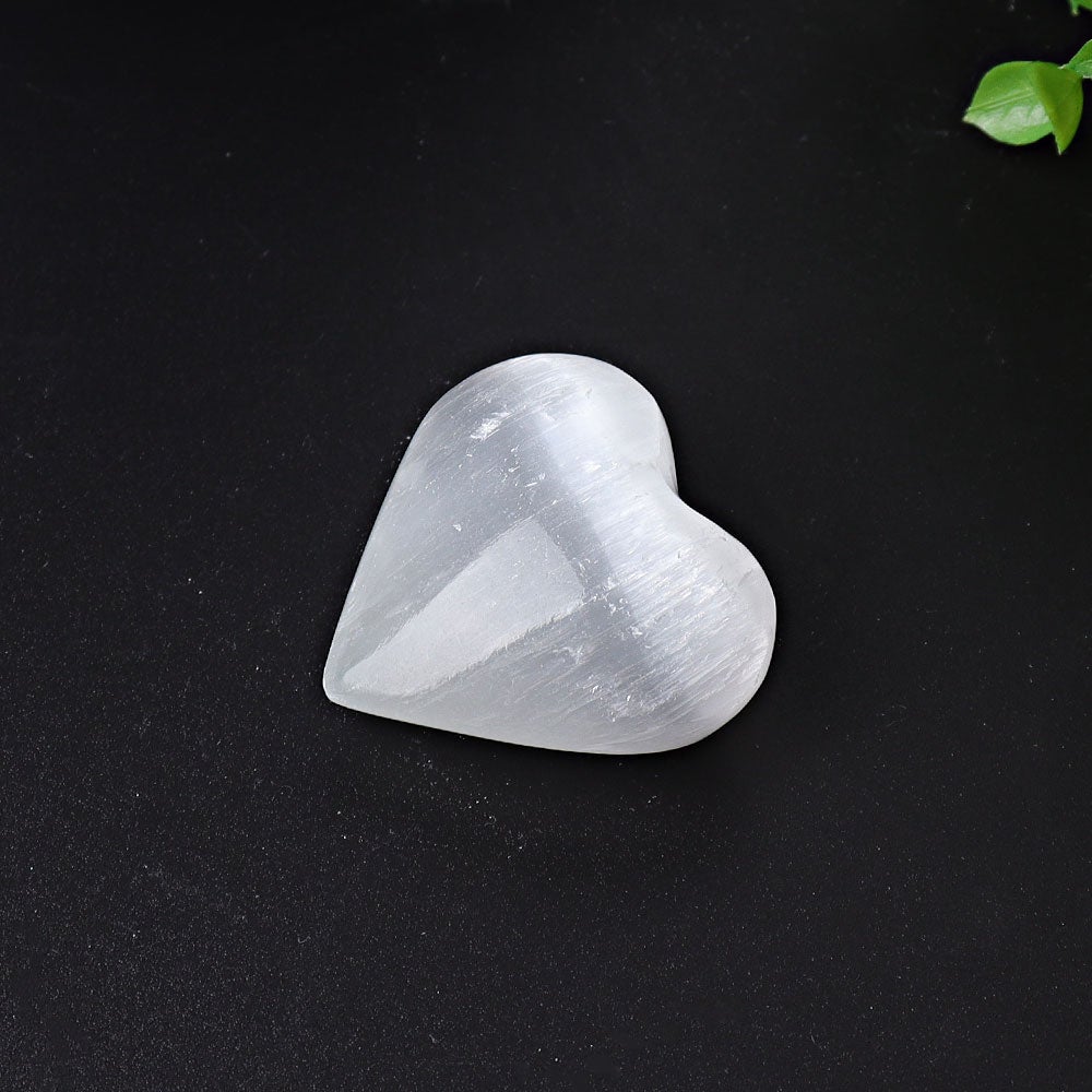 1.7"-2.8" Selenite Heart Crystal Carvings Wholesale Crystals