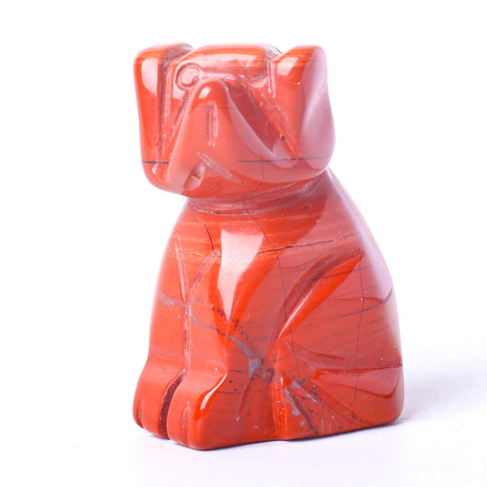 1.5" Red Jasper Dog Figurine Crystal Carvings Wholesale Crystals