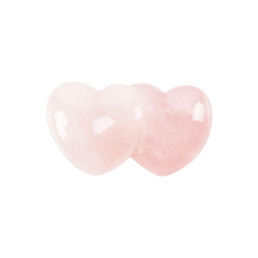 Rose Quartz Double Heart Shape Crystal Carving Free Form Wholesale Crystals