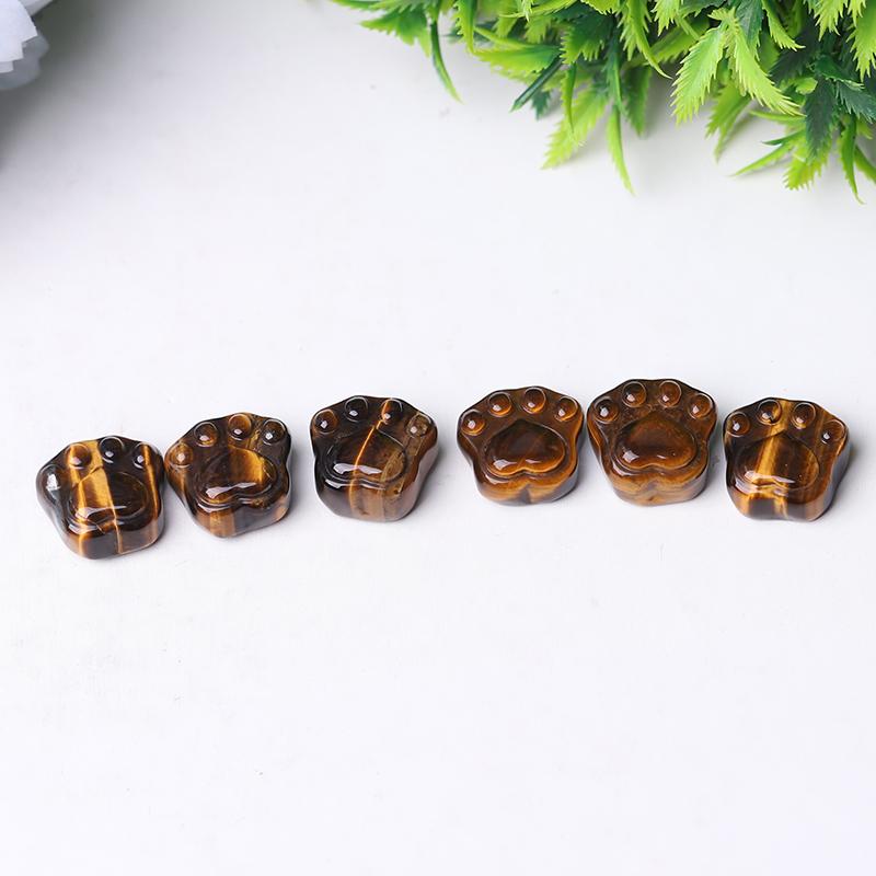 0.7" Tiger Eye Cat Paw Crystal Carvings Wholesale Crystals