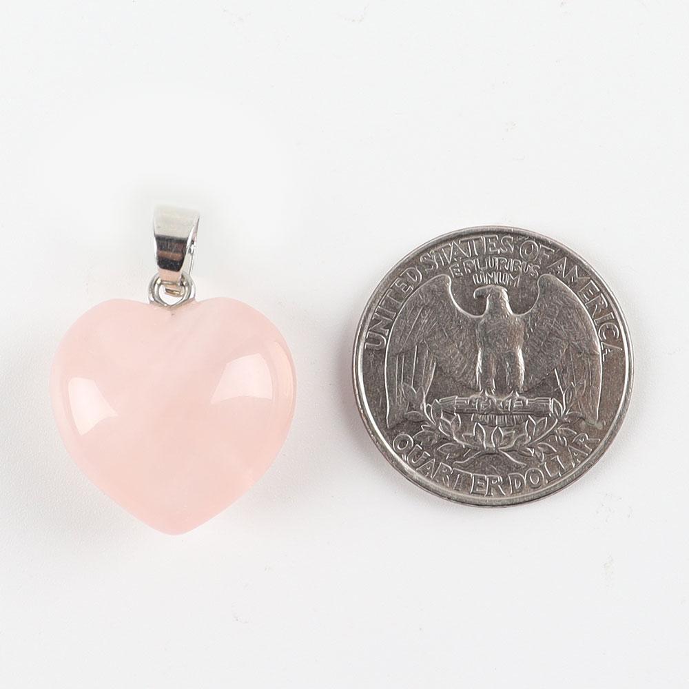 Rose Quartz Love Heart Shaped Gemstone Pendant Wholesale Crystals