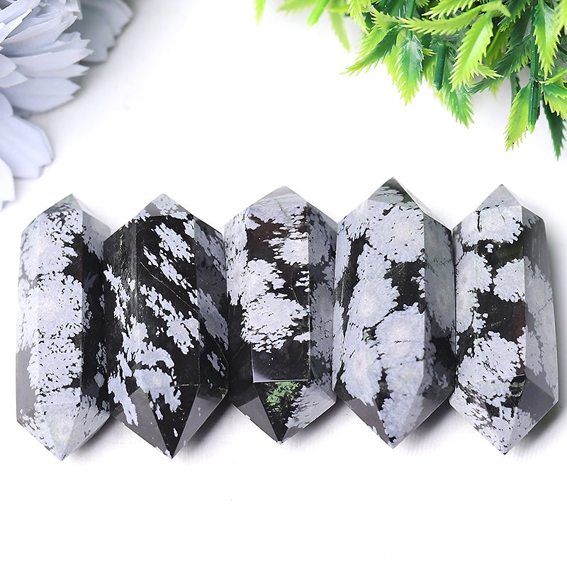 2" Snowflake Obsidian Double Terminated Point Wholesale Crystals