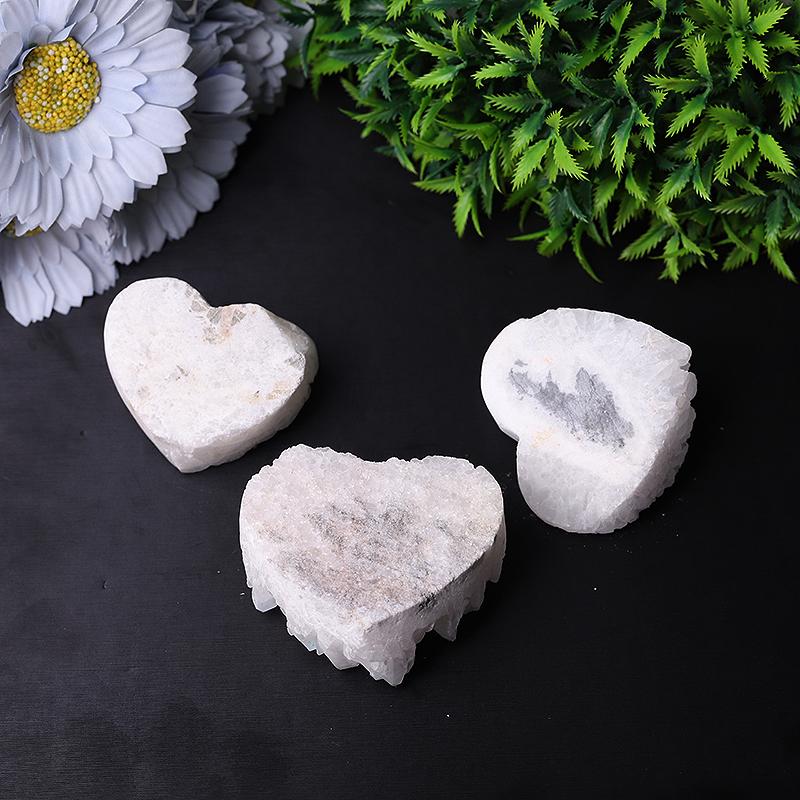 2" Aura Cluster Heart Shape Crystal Carvings Wholesale Crystals