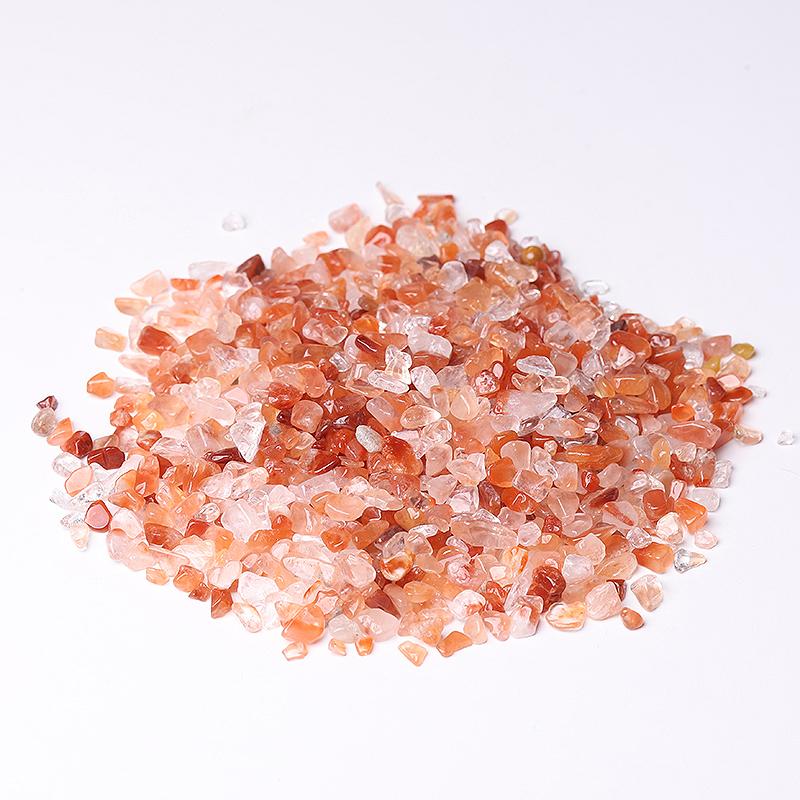 0.1kg Different Size Natural Red Quartz Chips Crystal Chips for Decoration Wholesale Crystals
