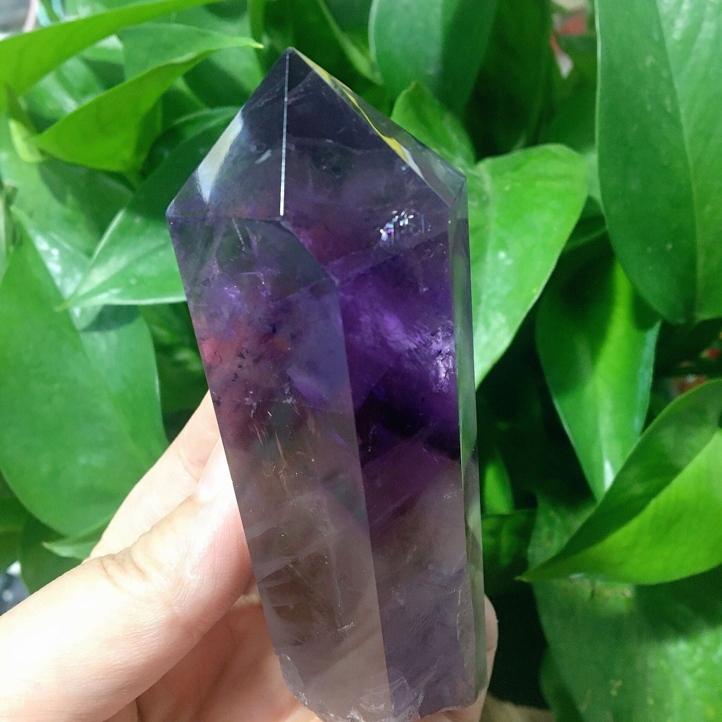 4.6" Dark Purple Amethyst Point Half Polished #7 Wholesale Crystals