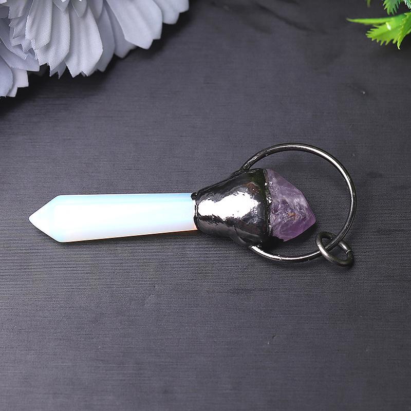 2.5" Opalite with Amethsyt Pendant for Jewelry DIY Wholesale Crystals