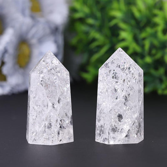 Crack Clear Quartz Point Healing Tower Wholesale Crystals