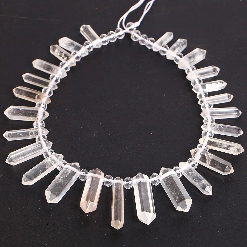 Clear Quartz Crystal Point Chain String for DIY Wholesale Crystals