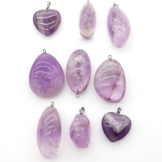 Gemstone Healing Crystal Amethyst Pendant 1pc Wholesale Crystals