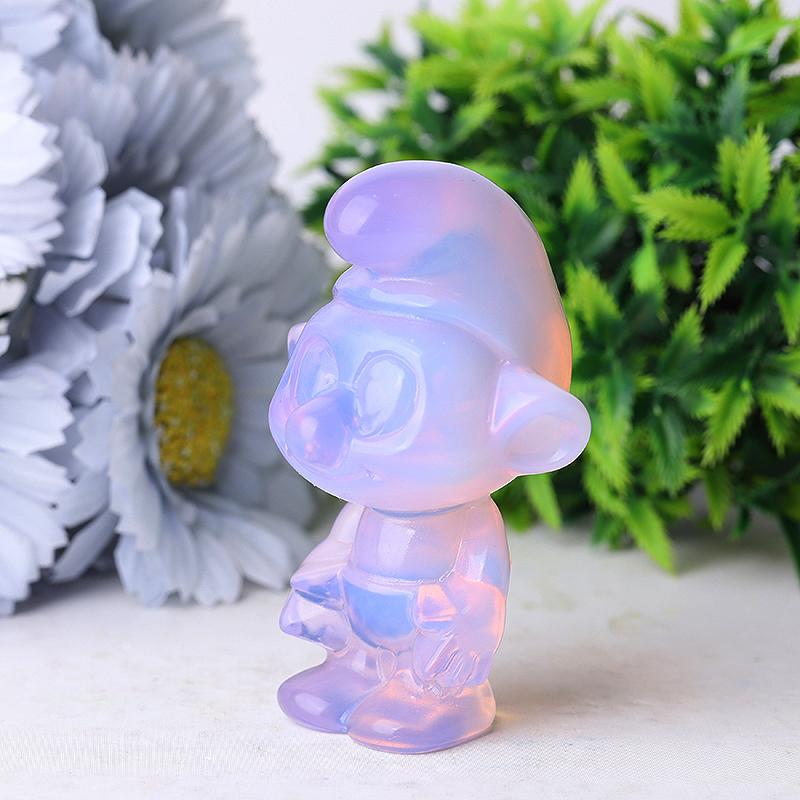 3.18" Pink Opalite Smurfs Crystal Carvings Wholesale Crystals