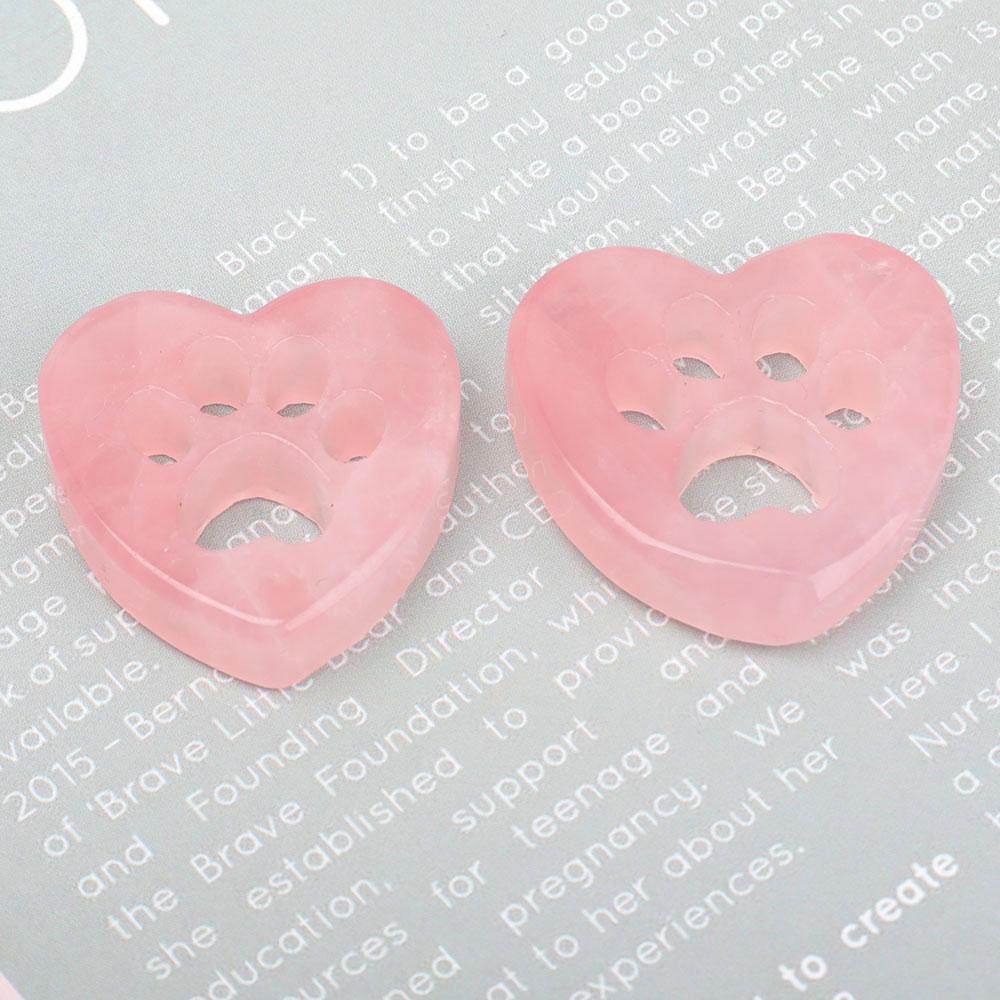 Rose Quartz Heart Shape with Claw Carving Wholesale Crystals