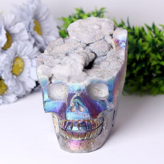 Aura Druzy Crystal Skull Carvings Wholesale Crystals