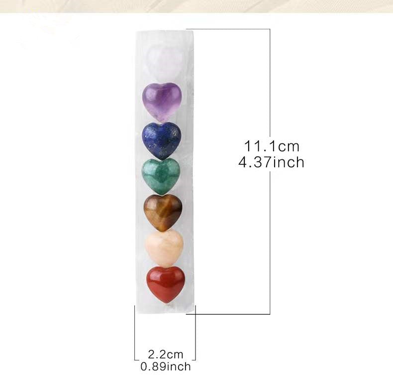 4.3" Selenite Wand with Chakra Heart Wholesale Crystals