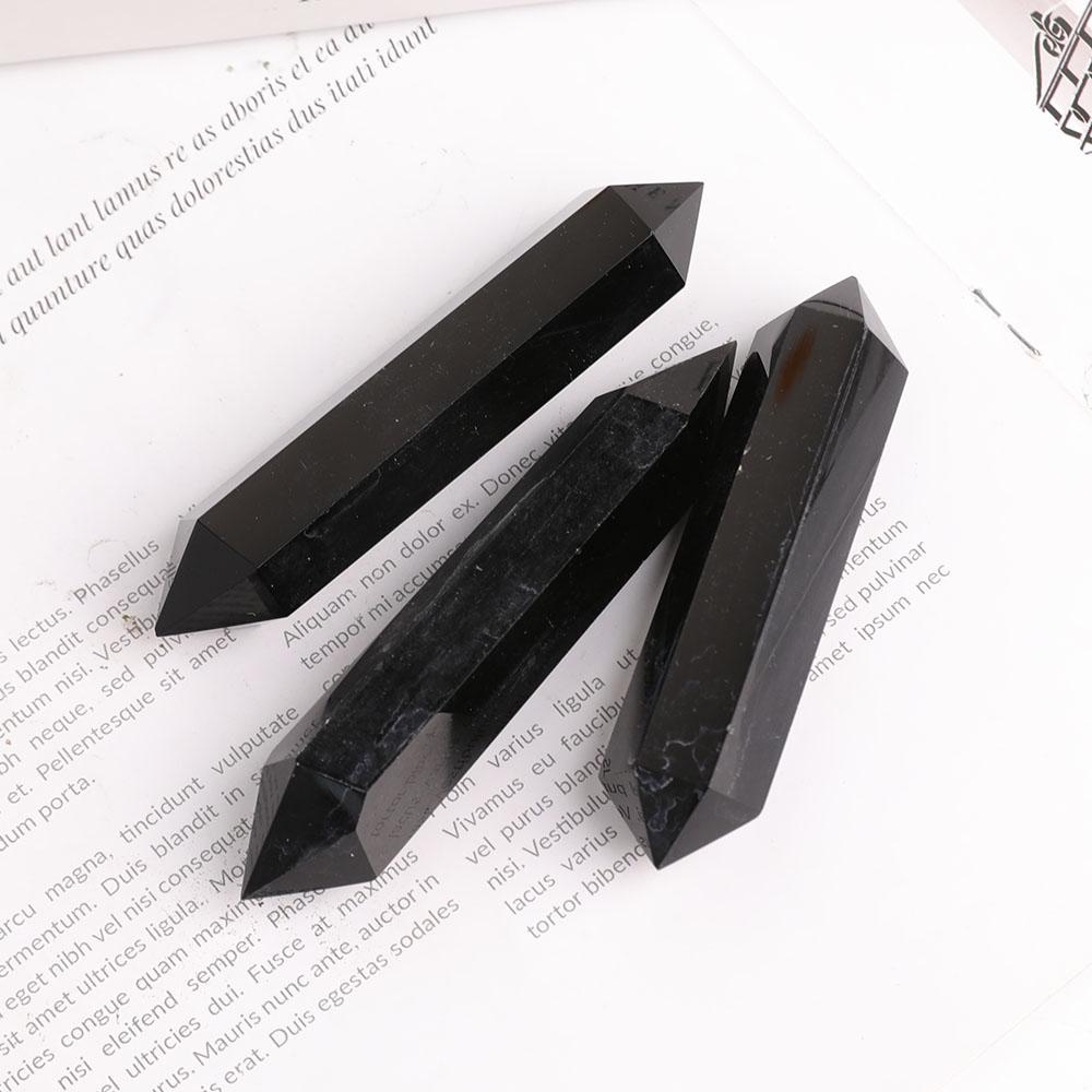 Black Obsidian Double Terminated Points Wholesale Crystals