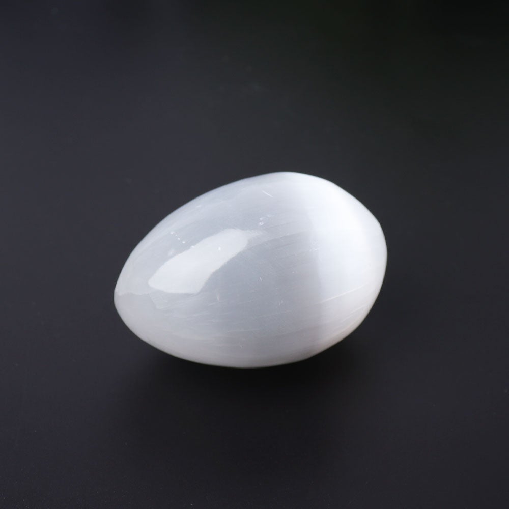 2.5" Selenite Egg Palm Stone Wholesale Crystals