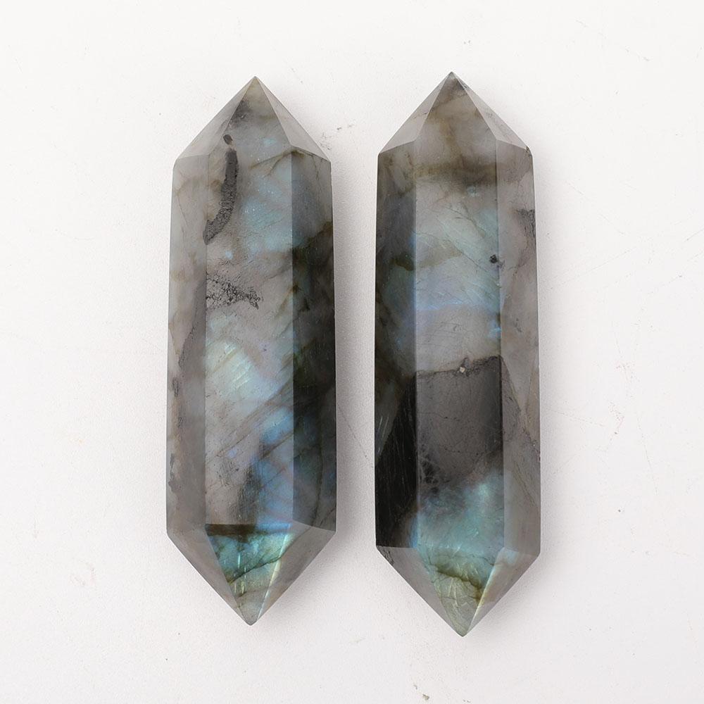 Set of 2 Labradorite Double Terminated Points Wholesale Crystals