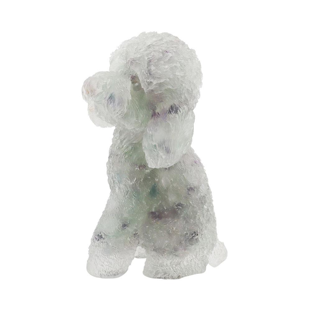 Resin Dog Figurines with Fluorite Gravel Toy Poodle Wholesale Crystals