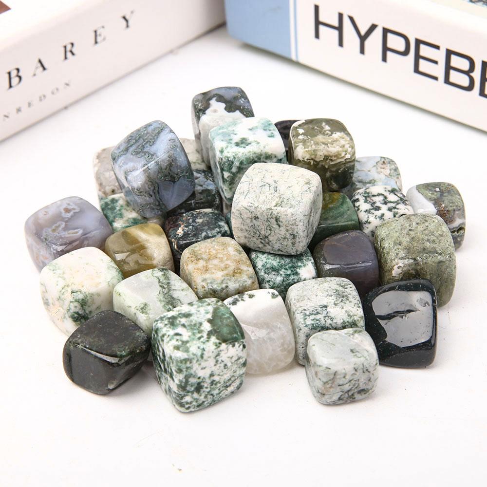 0.1kg Moss Agate Cubes Bag Wholesale Crystals