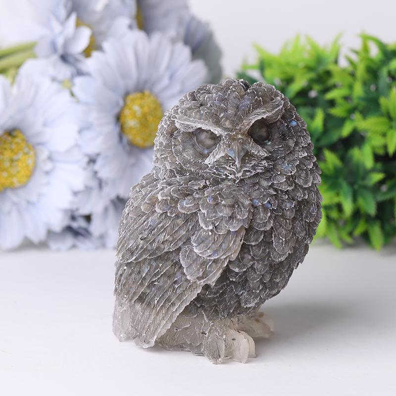 4" Owl Resin Crystal Carvings Wholesale Crystals