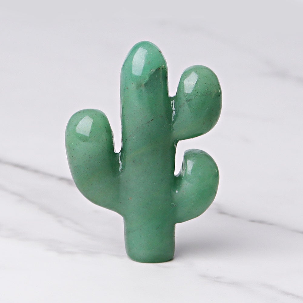 3.1" Green Aventurine Cactus Crystal Carvings Wholesale Crystals