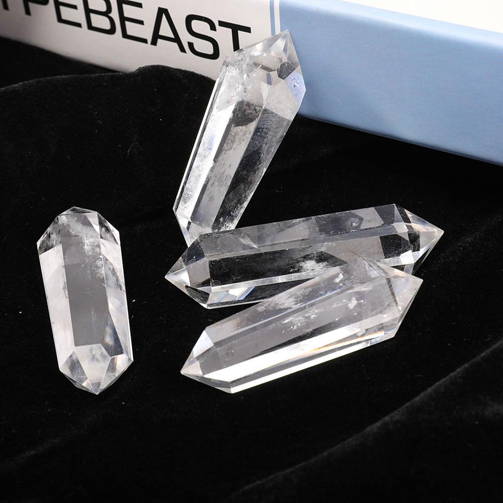 Set of 4 Clear Quartz Double Terminated Points Wholesale Crystals