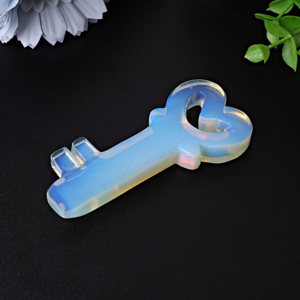 3.5" Opalite Heart Key Crystal Carvings Wholesale Crystals