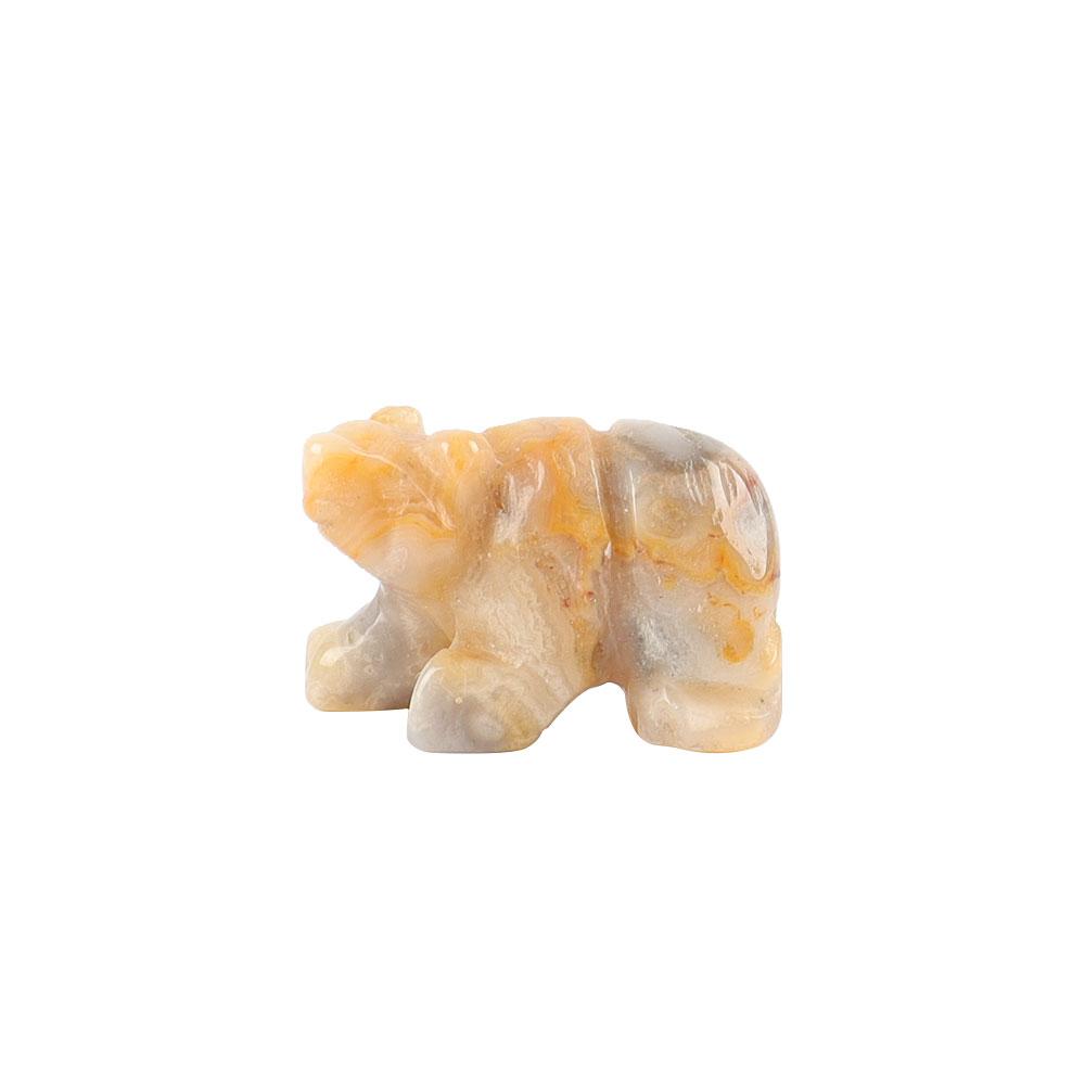 Mini Crazy Agate Bear Carvings Wholesale Crystals