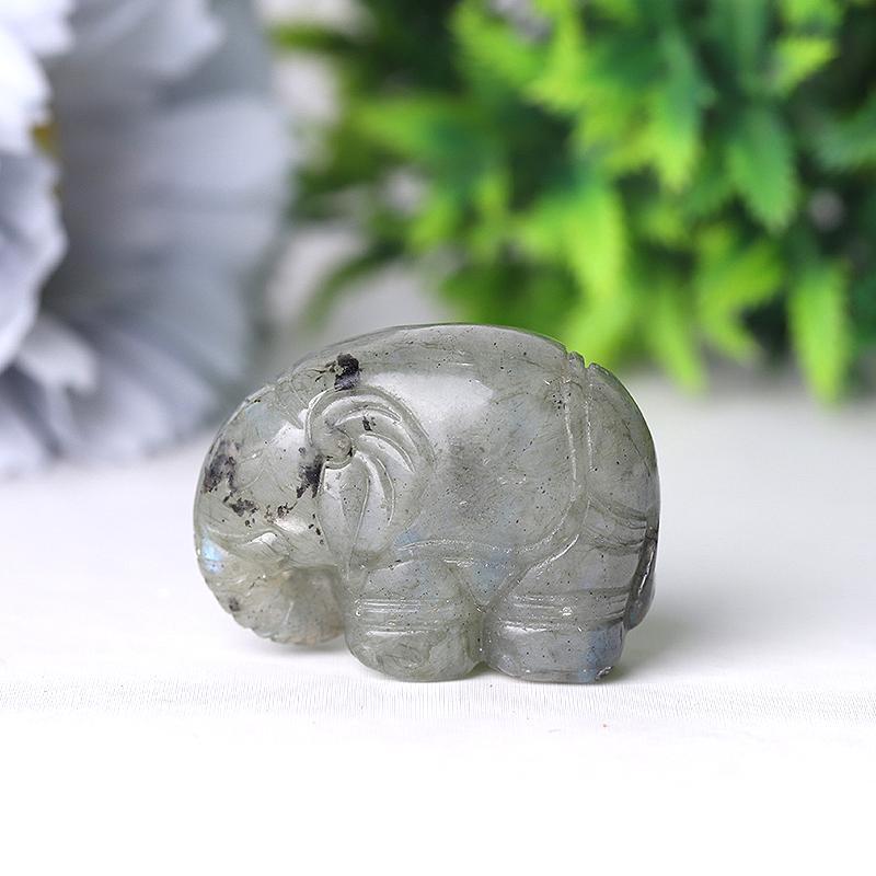 1.5" Elephant Crystal Carvings Wholesale Crystals