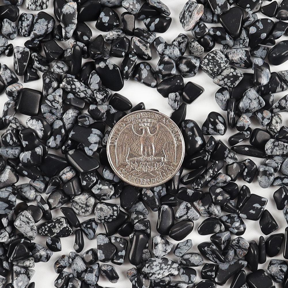 0.1kg Snowflake Obsidian Tumbled Stone Chips Crushed Natural Crystal Quartz Pieces Wholesale Crystals