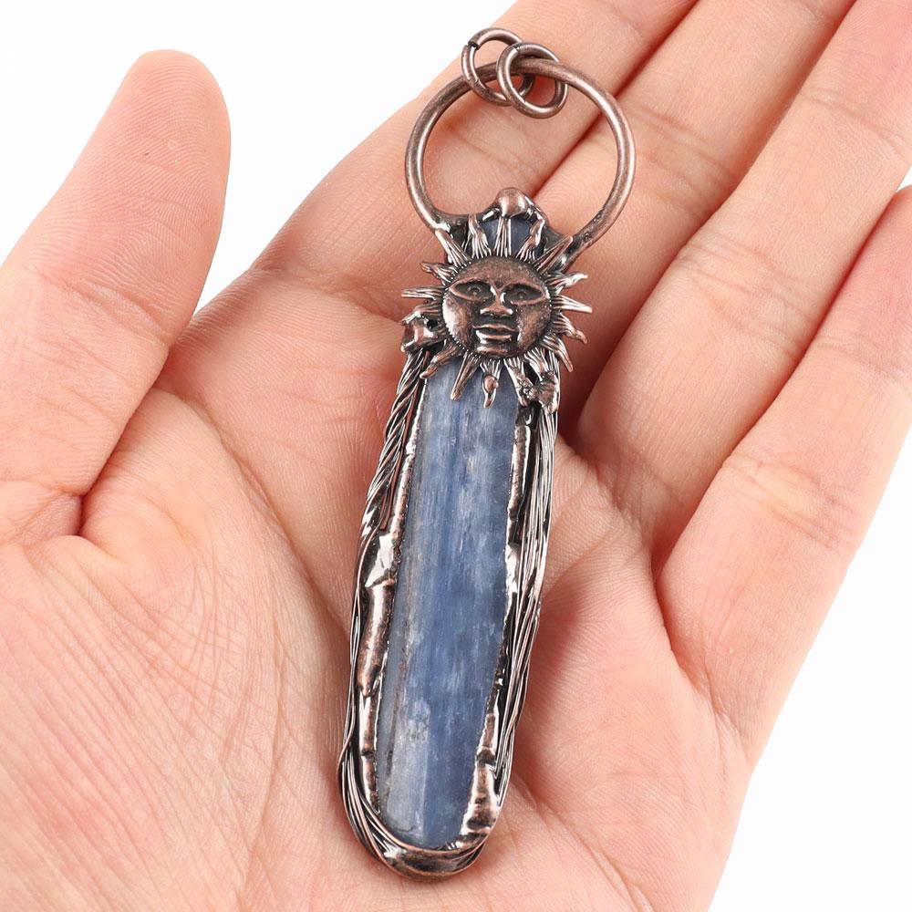 Natural Blue Kyanite Crystal Necklace Pendant For Woman Man Wholesale Crystals