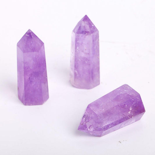 Set of 3 Amethyst Crystal Points Wholesale Crystals