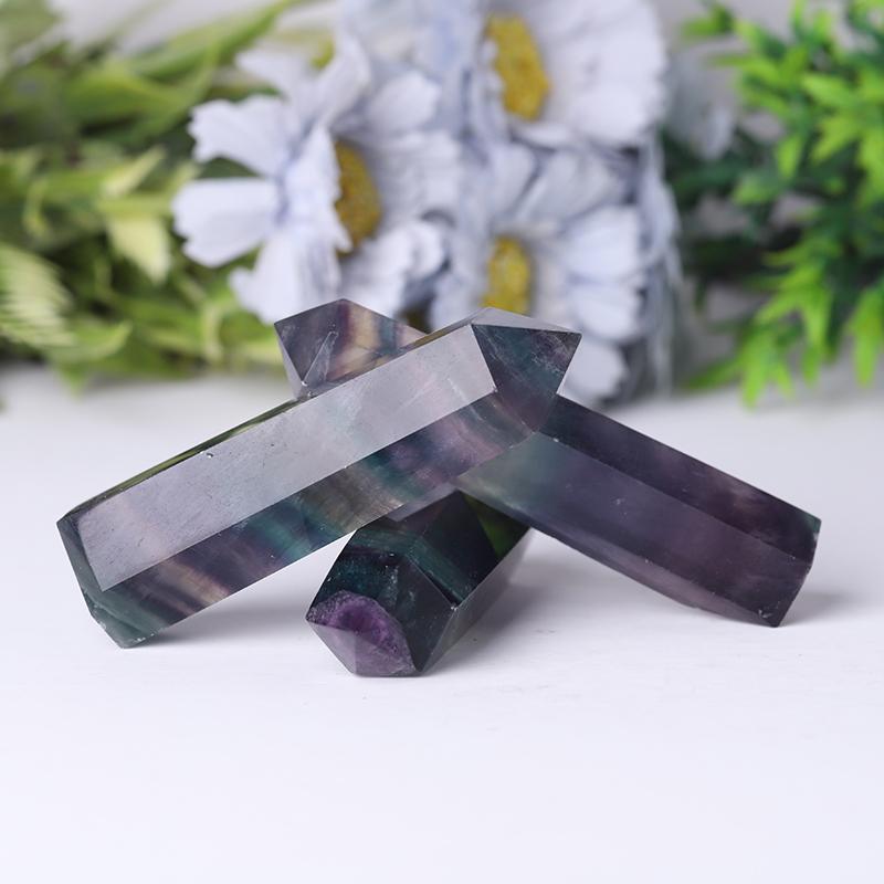 High Quality Crystal Wand Points Colorful Fluorite Tower Small Rainbow Fluorite Point Wholesale Crystals