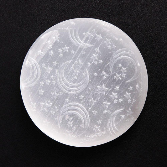 Laser Carving Selenite Palm Stone Wholesale Crystals