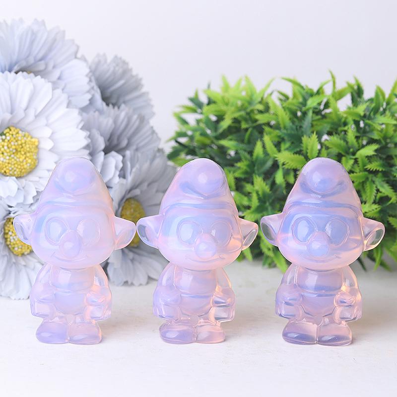 3.18" Pink Opalite Smurfs Crystal Carvings Wholesale Crystals