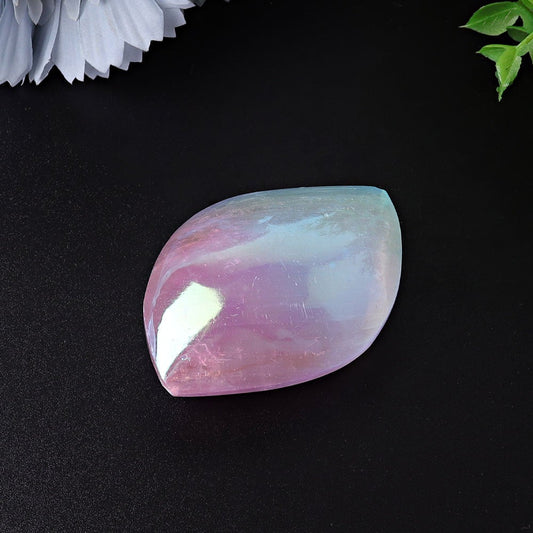 2.6" Selenite Aura Angel Crystal Palm Stone Wholesale Crystals