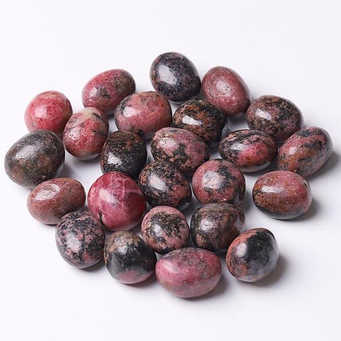 0.1kg 25mm-35mm Rhodonite Tumbles Wholesale Crystals