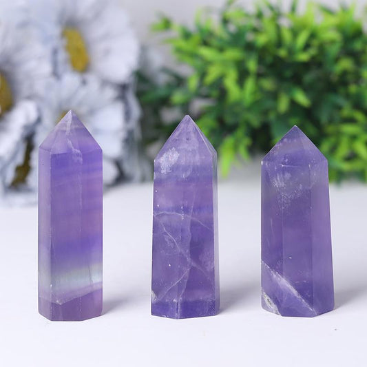 Wholesale Natural Healing Stone Purple Fluorite Points Wholesale Crystals