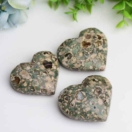 2.3" Rainforest Japer Heart Palm Stone  Wholesale Crystals